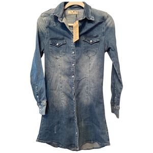 BNWT Southern Friend Chics Boutique Denim Dress Size Small